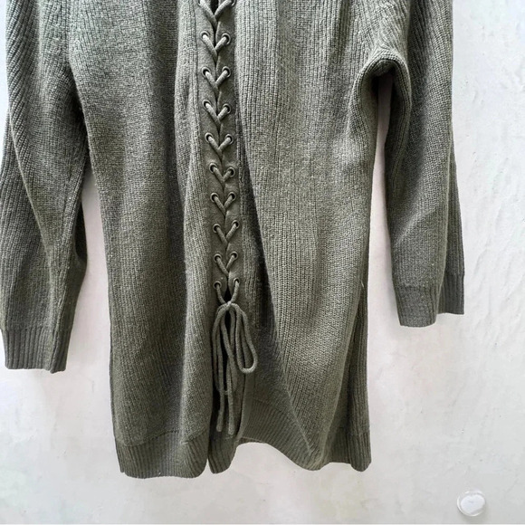 VTG Soho NY & Co || Corset Back Knit Sweater in Olive Medium Y2K - Picture 6 of 6
